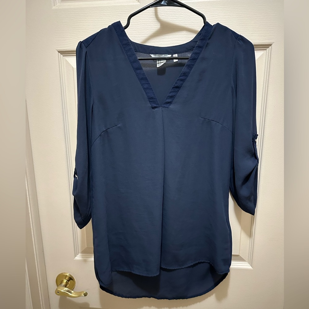 H&M navy blue top- size: 6 - navy blue